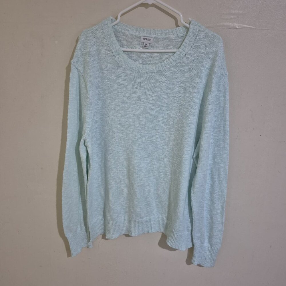 J.Crew Women’s Re-Imagined Light Mint Knit Sweater XL – Soft Lightweight Pullove